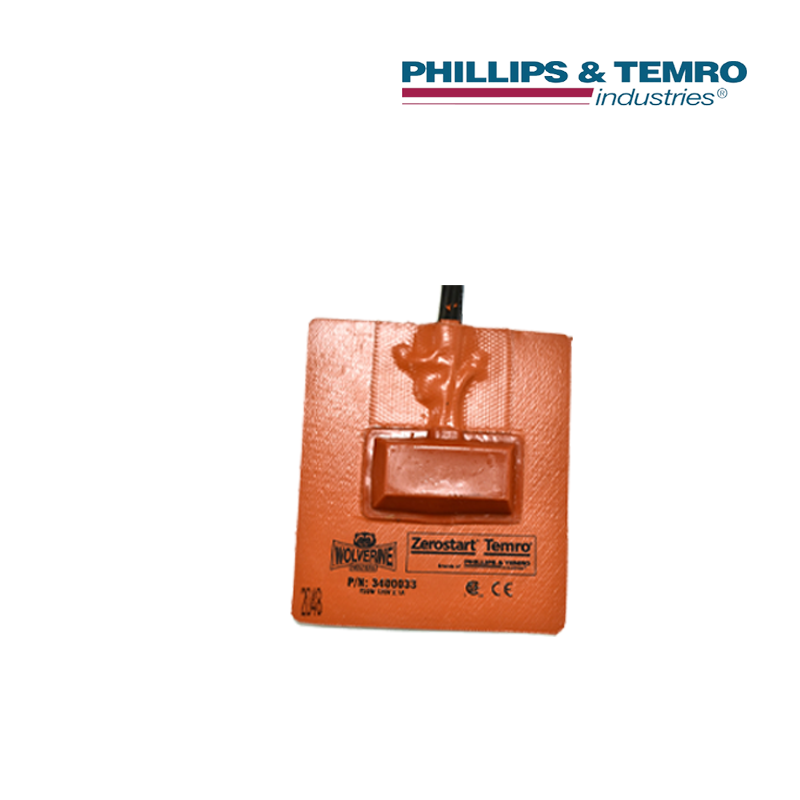Phillips & Temro 3400033 Flexible Adhesive Pad Heaters 3.75" x 4.25", 250 W
